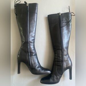Valentino Boots  Black Leather Knee-High Boots size 6